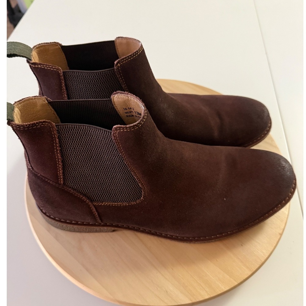 Johnston & Murphy Men's Brown Suede Chelsea Boots 13M 59-1412 Ankle Boots‎ - Picture 4 of 9